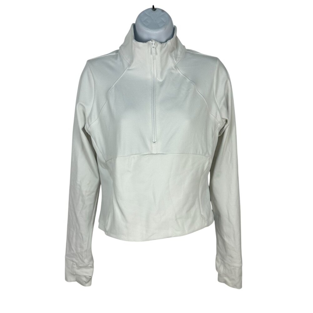 All In Motion White Long Sleeve 1/4 Zip Pullover Womens Activewear Top M